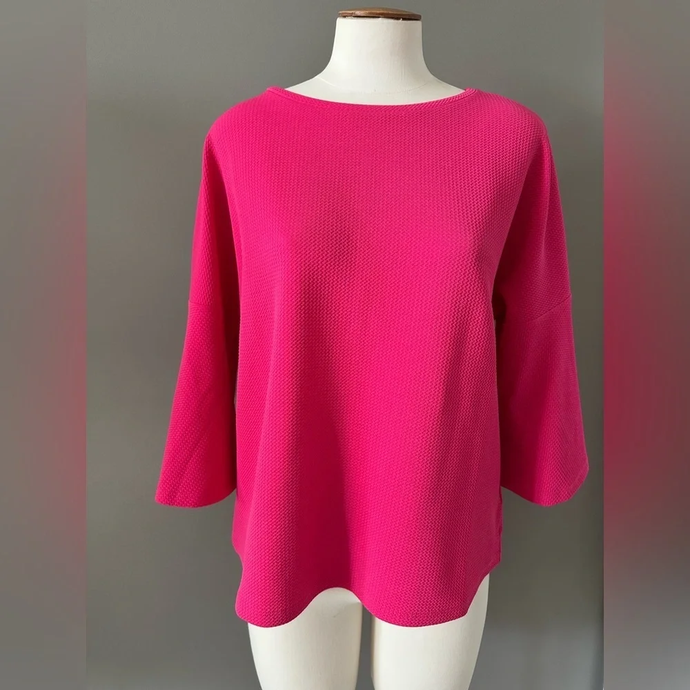 Jones New York pink tulip sleeve top - Picture 1 of 3